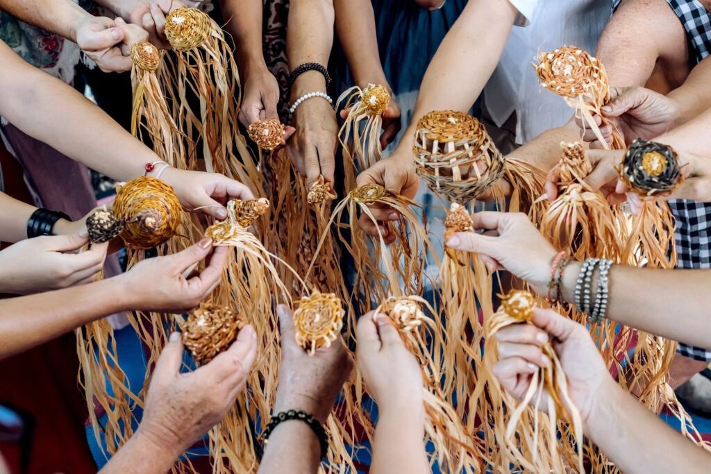 women weaving workshop community minimalist
