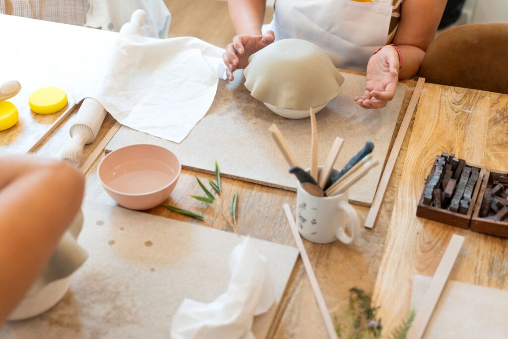 earth-based crafts hands natural dyeing minimalist