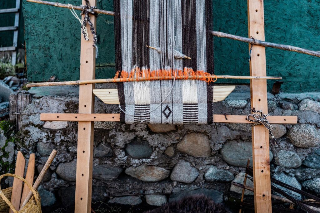 handwoven pouch earth tones artisan